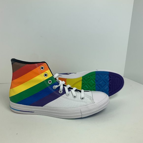 Converse Mens CTAS Hi Pride Canvas 167758C White/University Red/Multi NWB - Picture 6 of 11